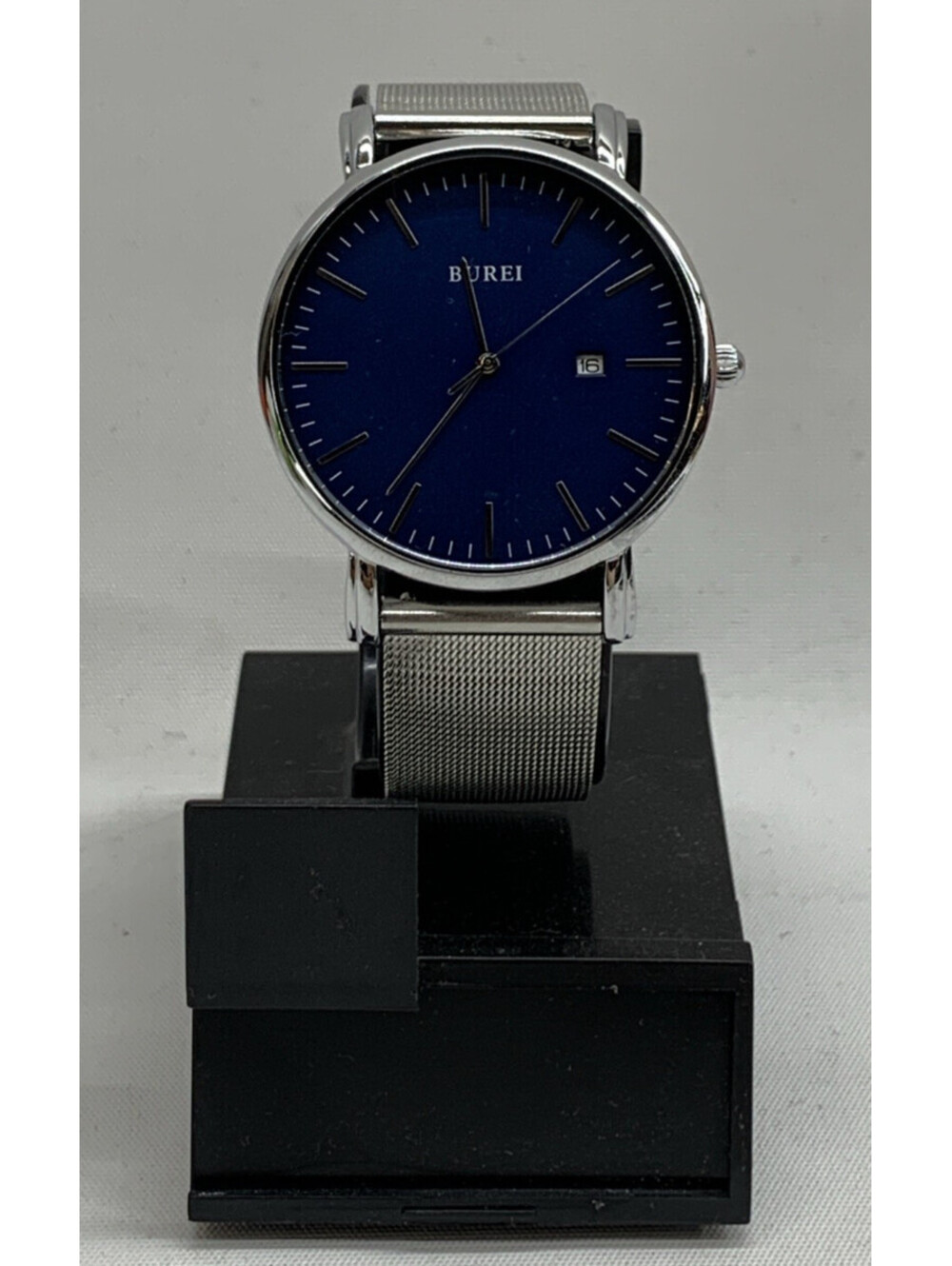 BUREI Men's Wrist Watches Minimalist Analog Quartz Watches for Men with Mesh Ban